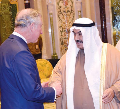 سمو الشيخ ناصر المحمد يرحب بالامير تشارلز