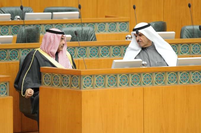 الشيخ صباح الخالد والشيخ سلمان الحمود اثناء الجلسة﻿