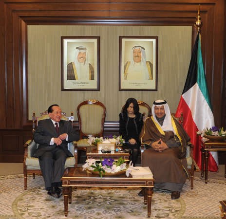 سمو الشيخ جابر المبارك مستقبلا وزير خارجية كمبوديا 
