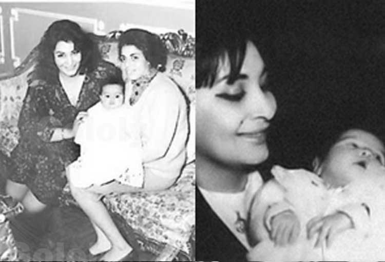 صور نادرة.. شيريهان طفلة محمولة على ذراع والدتها