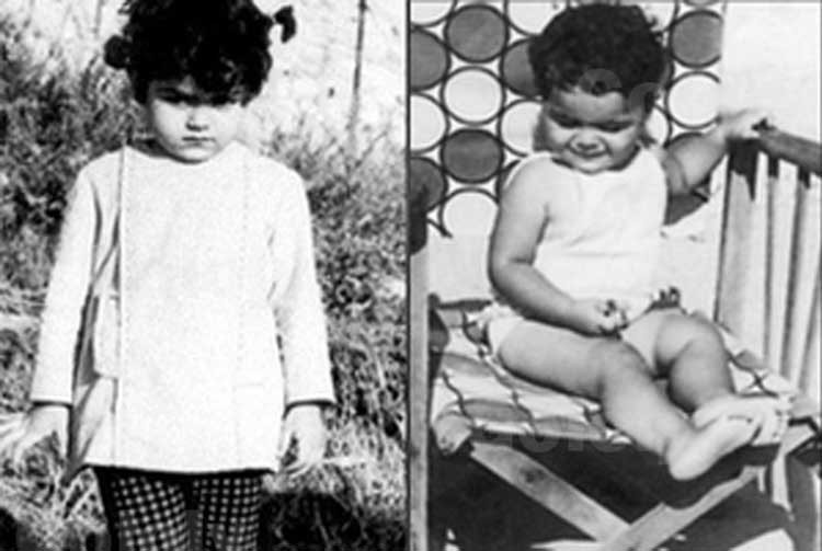 صور نادرة.. شيريهان طفلة محمولة على ذراع والدتها