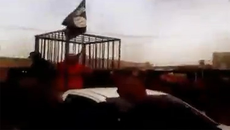 بالفيديو.. داعش يكرر سيناريو الكساسبة ويضع أكرادا بأقفاص حديدية