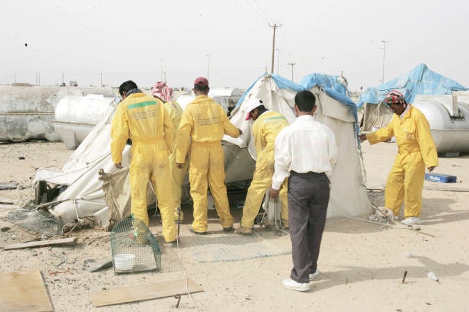 صورة ارشيفية لازالة احد المخيمات المخالفة﻿