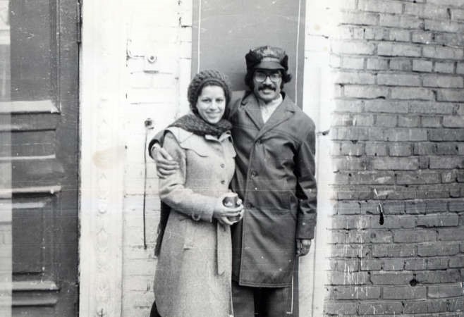 ﻿البقصمي مع زوجها في موسكو عام 1974﻿