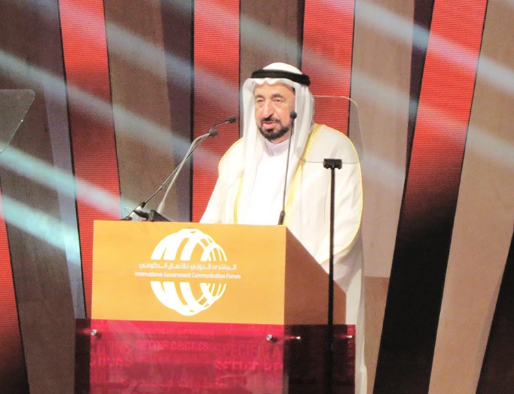حاكم الشارقة الشيخ د سلطان القاسمي يلقي كلمته في الافتتاح