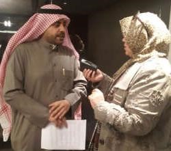محمد الجبري متحدثا للزميلة هناء السيد 	ناصر عبدالسيد﻿