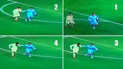 بالفيديو.. سواريز كاد أن يُكرر عضته الشهيرة في مباراة "السيتي"!