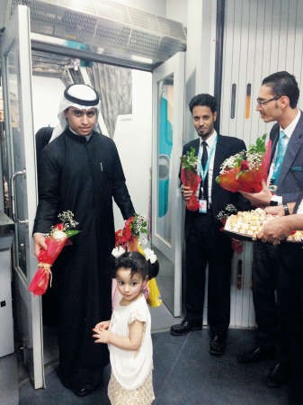 جانب من احتفال طيران ناس بالعيد الوطني الكويتي في مطار الملك خالد الدولي بالرياض