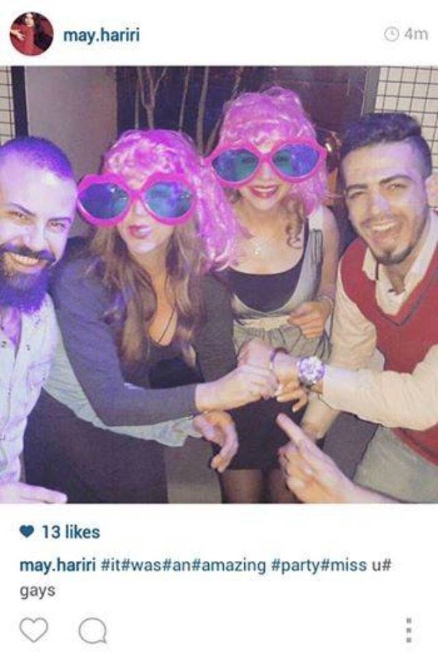 بالصور.. مي حريري أخطأت بحرف فحولت أصدقاءها إلى مثليين