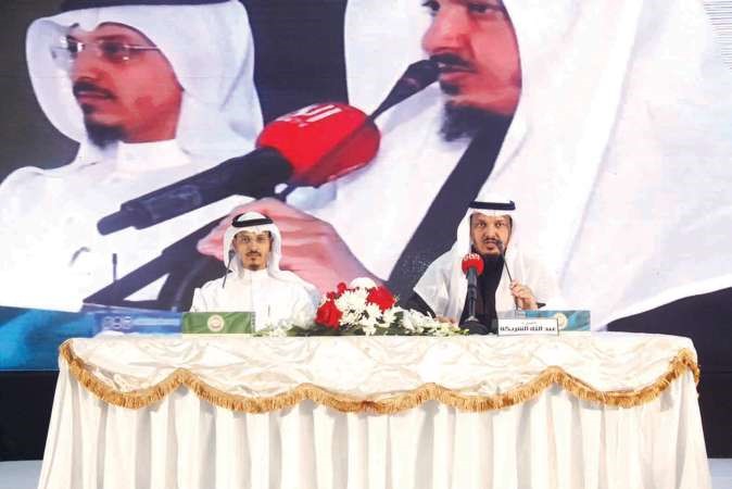 دعبدالله الشريكة متحدثا خلال ملتقى صباح السالم الثقافي﻿