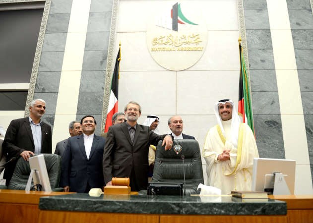  الغانم ولاريجاني في قاعة عبدالله السالم