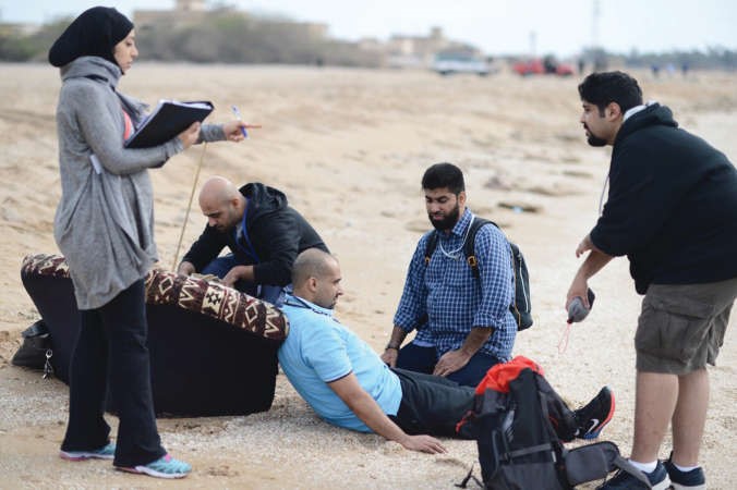 جانب من الاسعافات الاولية خلال ورشة العمل 
