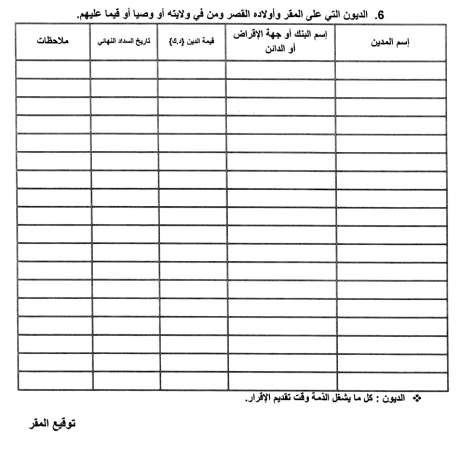 كشف بمديونيات المقر بالكشف واولاده ﻿