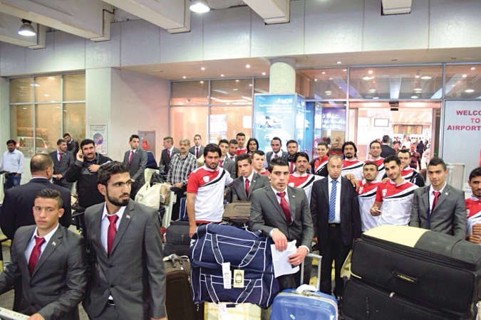 وصول منتخب سورية الاولمبي الى المطار