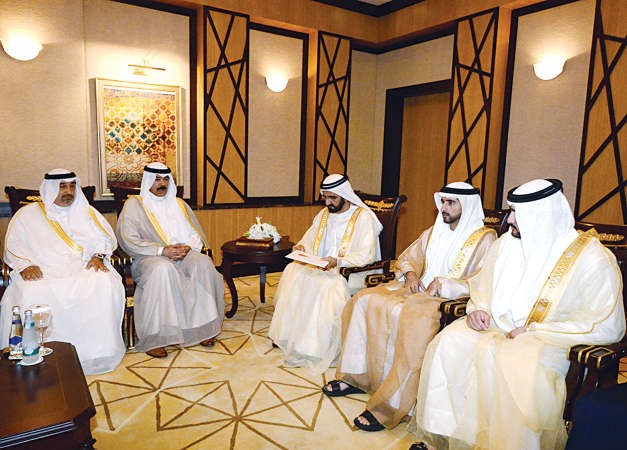 صاحب السمو الشيخ محمد بن راشد مستقبلا الشيخ محمد الخالد مبعوث صاحب السمو الامير﻿