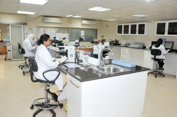 جانب من العمل في مختبرات وحدة مكافحة الدرن 