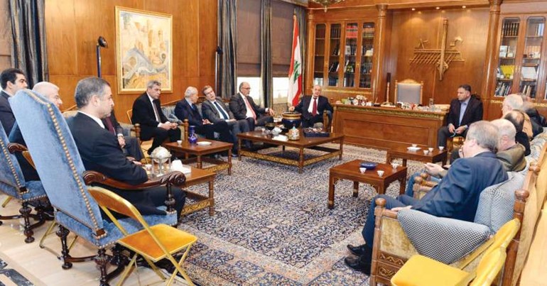 رئيس مجلس النواب نبيه بري خلال لقاء الاربعاء النيابي في عين التينةمحمود الطويل