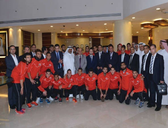 صورة جماعية مع المنتخب الاولمبي السوري