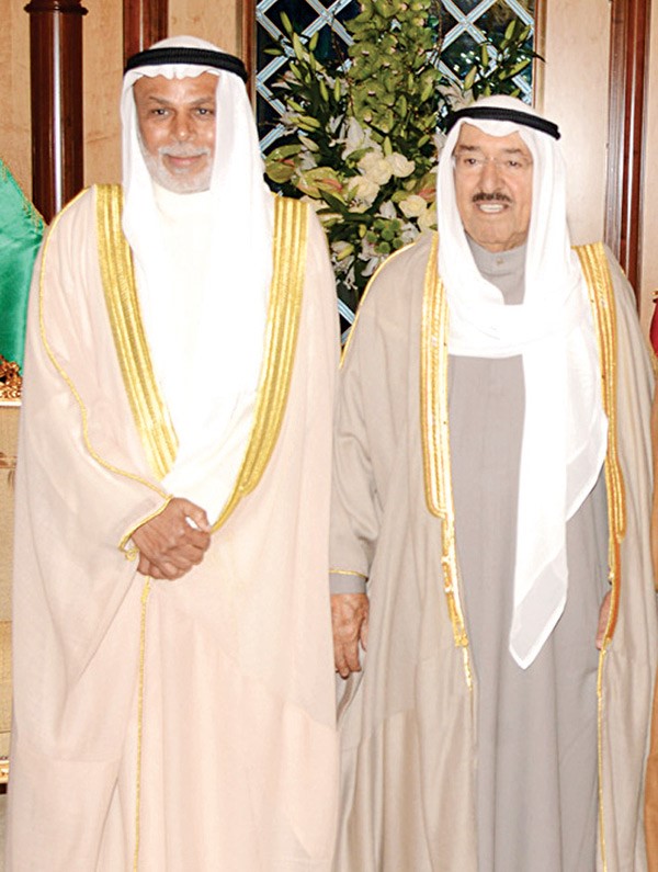 صاحب السمو الامير الشيخ صباح الاحمد ورئيس المجلس الاعلى للقضاء بالانابة رئيس محكمة التمييز بالانابة رئيس المحكمة الدستورية المستشار يوسف المطاوعة