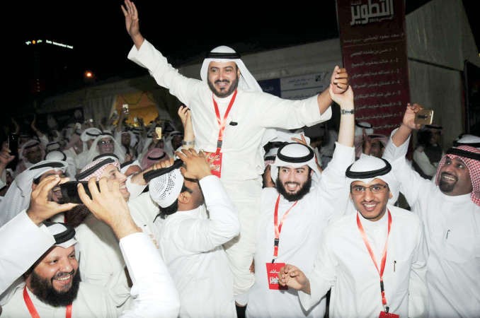 مسعد المحيلبي يحتفل بالفوز 	محمد خلوصي﻿
