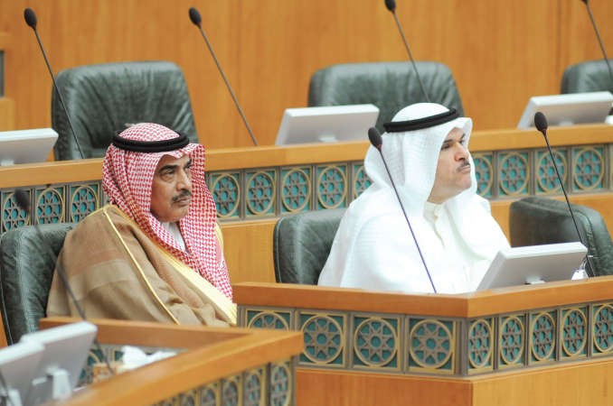 وزير الاعلام الشيخ سلمان الحمود ووزير الخارجية الشيخ صباح الخالد