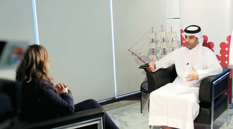 محمد بن عبدالله ال ثاني خلال لقائه مع قناة CNBC عربية 