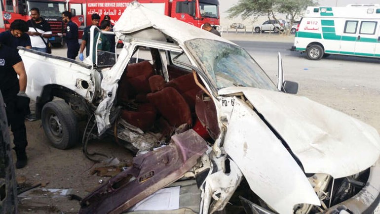الحادث وقع على طريق الوفرة 