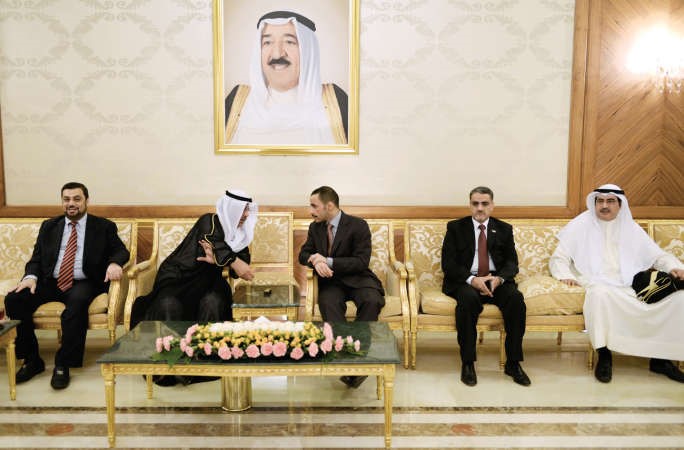 رئيس مجلس الامة مرزوق الغانم ونائبه مبارك الخرينج وديوسف الزلزلة ودخليل عبدالله وسامي الشايع قبل مغادرة الوفد﻿