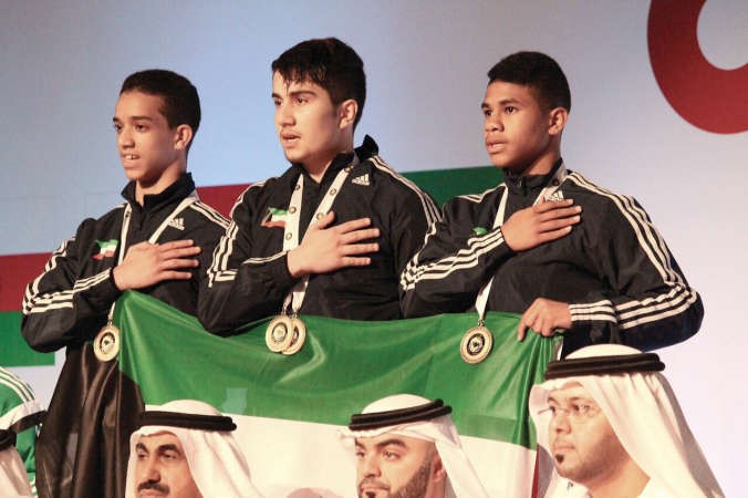 البطل محمد بابا جان على منصة التتويج
