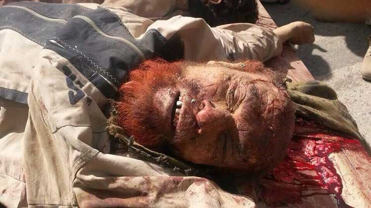 صورة نقلتها قناة السومرية وقالت انها تعود لجثة الدوري بعد قتله اليوم