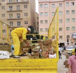 مصادرة كميات من الخضراوات والمواد الغذائية في المهبولة