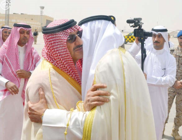 صاحب السمو الملكي الامير محمد بن نايف على راس مستقبلي الوفد الكويتي﻿