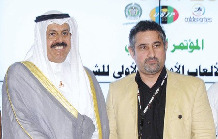 النواف مع الزميل سمير بوسعد