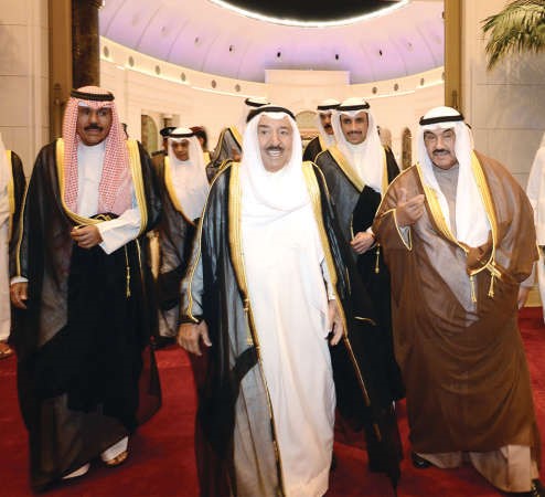 صاحب السمو الامير الشيخ صباح الاحمد ورئيس مجلس الامة مرزوق الغانم وسمو الشيخ ناصر المحمد