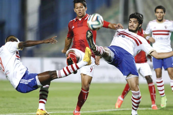 لقطة من مباراة سابقة للاعب عمرو جمال ضد الغريم الازلي الزمالك