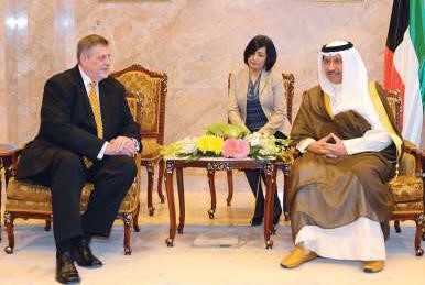 سمو الشيخ جابر المبارك مستقبلا يان كويش ﻿
