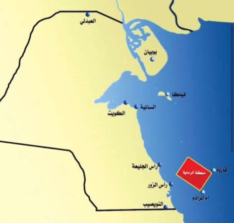 خريطة توضح موقع التمرين﻿
