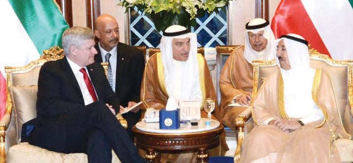صاحب السمو خلال استقباله رئيس وزراء كندا ﻿