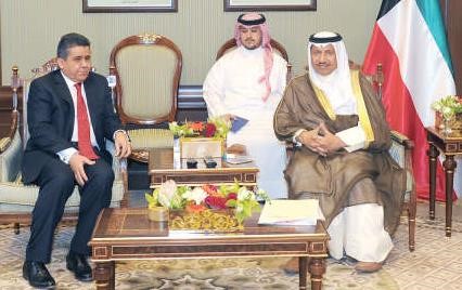  سمو رئيس مجلس الوزراء الشيخ جابر المبارك مستقبلا وزير الخارجية والتعاون الدولي الليبي﻿