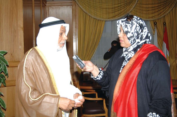 المستشار يوسف المطاوعة متحدثا للزميلة هناء السيد