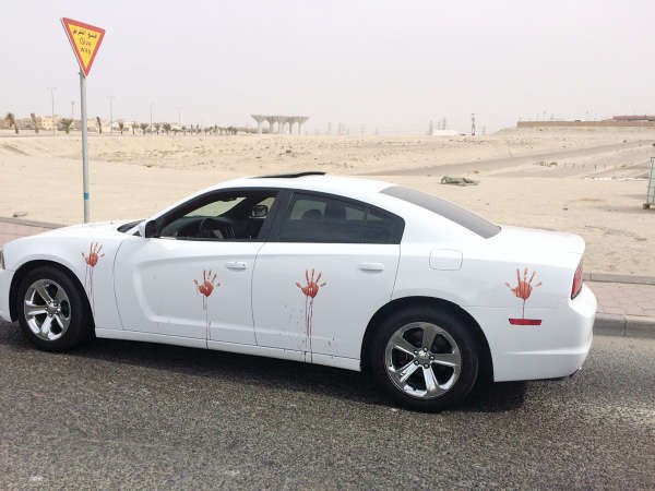 المركبة الملطخة بالدماء استتنفرت امن الجهراء﻿