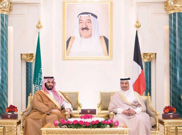 صاحب السمو الملكي الامير محمد بن سلمان بن عبدالعزيز وسمو رئيس الوزراء الشيخ جابر المبارك