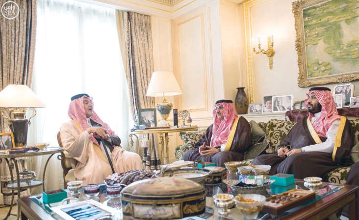  صاحب السمو الملكي الامير سعود الفيصل مستقبلا صاحب السمو الملكي الامير محمد بن نايف وصاحب السمو الملكي الامير محمد بن سلمان ﻿