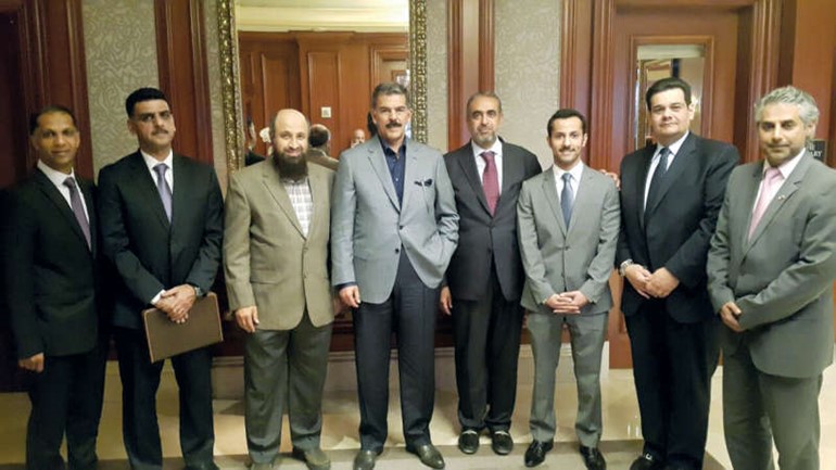  الشيخ محمد الخالد خلال لقائه اللجنة الكويتية لمتابعة المعتقلين في غوانتانامو﻿
