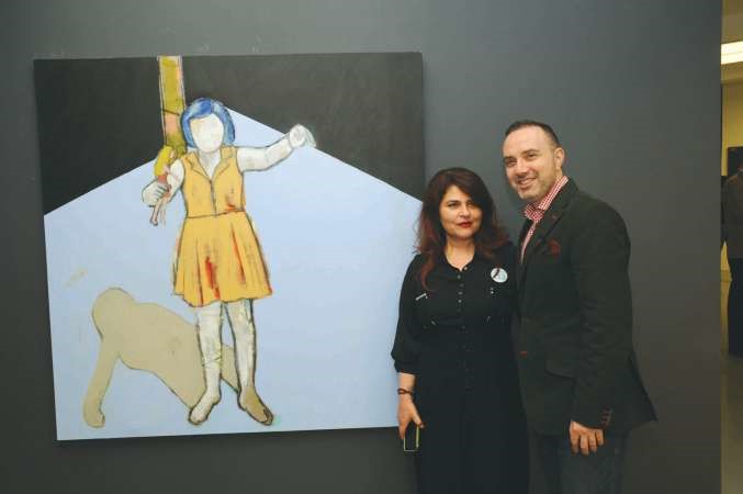 السفير الفرنسي كريستيان نخلة مع الفنانة اميرة بهبهاني﻿