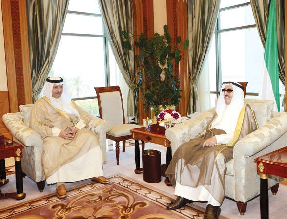 صاحب السمو الامير لدى استقباله سمو رئيس الوزراء الشيخ جابر المبارك﻿