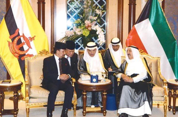 جانب من المباحثات بين صاحب السمو الامير وسلطان بروناي