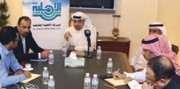 العوضي متحدثا خلال المؤتمر الصحافي﻿