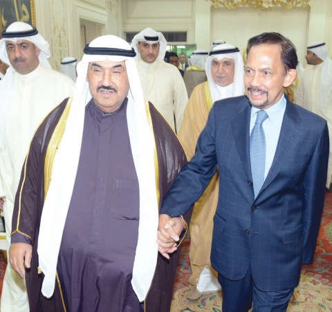  سمو الشيخ ناصر المحمد مرحبا بالسلطان الحاج حسن البلقيةمعز الدين والدولة سلطان بروناي دار السلام ﻿