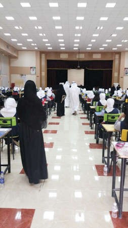 جانب من عملية سير الاختبارات في ثانوية الجهراء بنات﻿